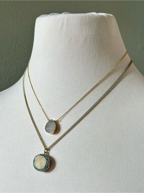 Crystal Druzy Necklace Set Boho Fairycore Cottagecore Witchy Mermaidcore Y2K